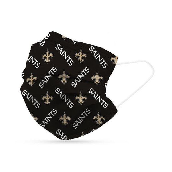 Logo Brands Logo Brands 629362371 New Orleans Saints Disposable Face Mask - Pack of 6 629362371